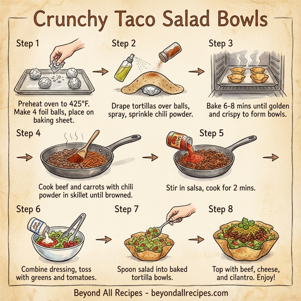 Crunchy Taco Salad Bowls instructions