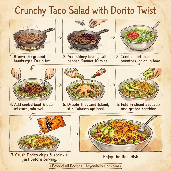 Crunchy Taco Salad with Dorito Twist instructions