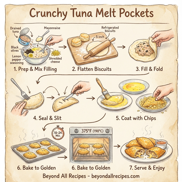 Crunchy Tuna Melt Pockets instructions