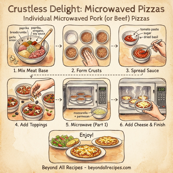 Crustless Delight: Individual Microwaved Pork (or Beef) Pizzas instructions