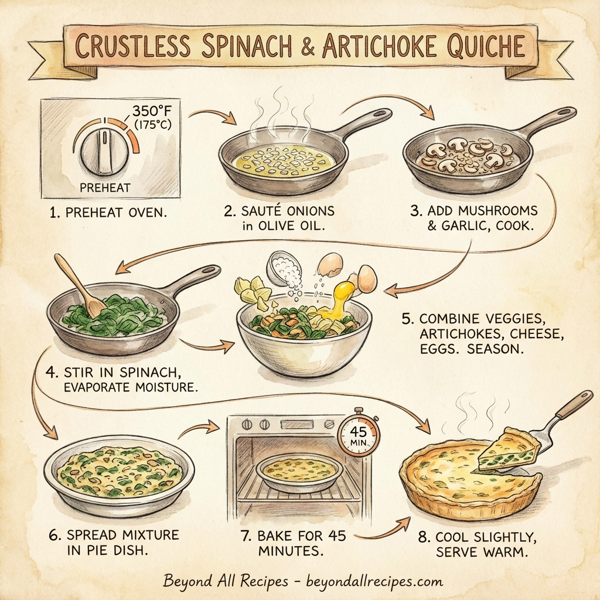 Crustless Spinach and Artichoke Quiche instructions