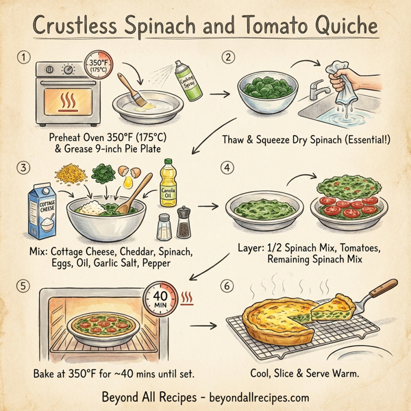Crustless Spinach and Tomato Quiche instructions
