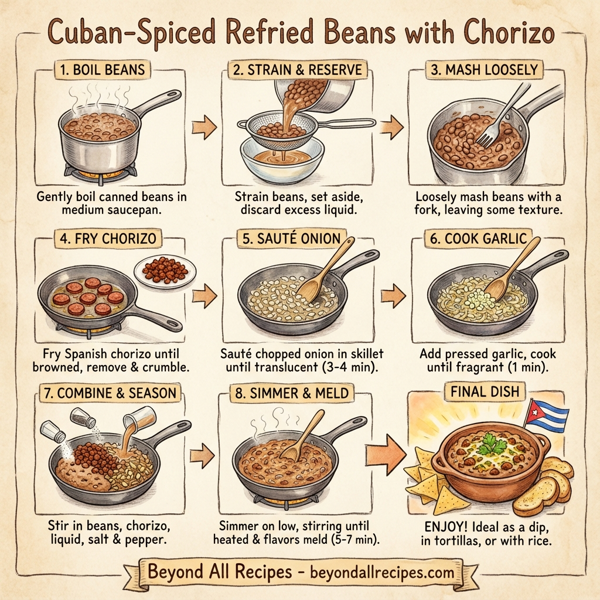 Cuban-Spiced Refried Beans with Chorizo instructions