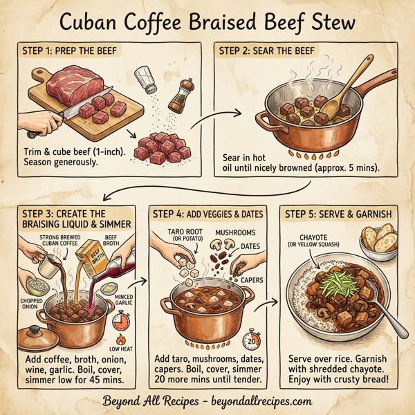Cuban Coffee Braised Beef Stew instructions