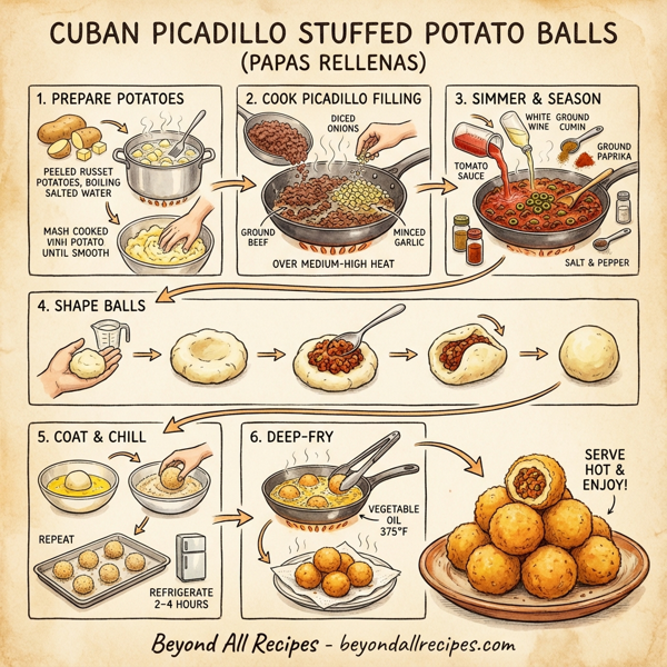 Cuban Picadillo Stuffed Potato Balls instructions