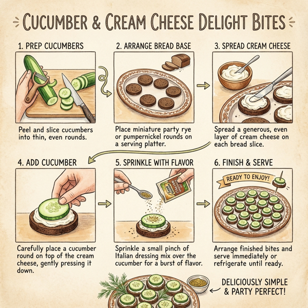 Cucumber & Cream Cheese Delight Bites instructions