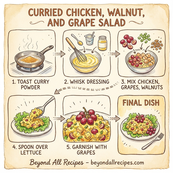 Curried Chicken, Walnut, and Grape Salad with Vibrant Dressing instructions