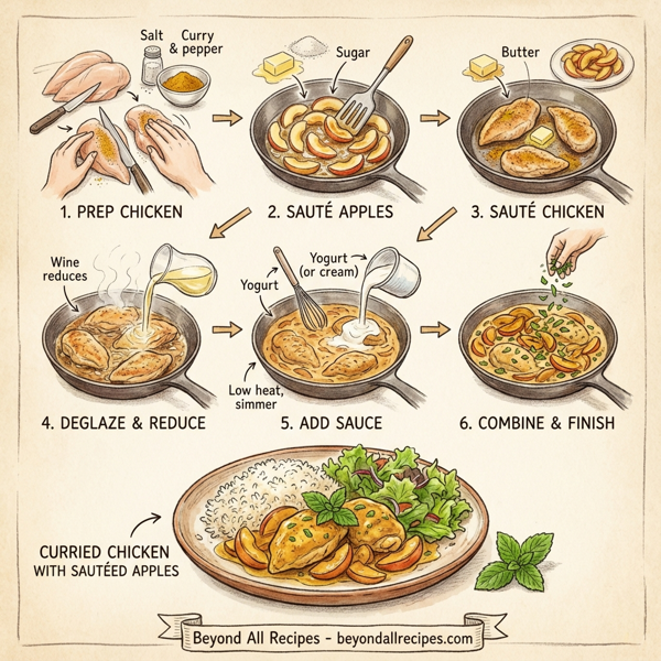 Curried Chicken with Sautéed Apples instructions