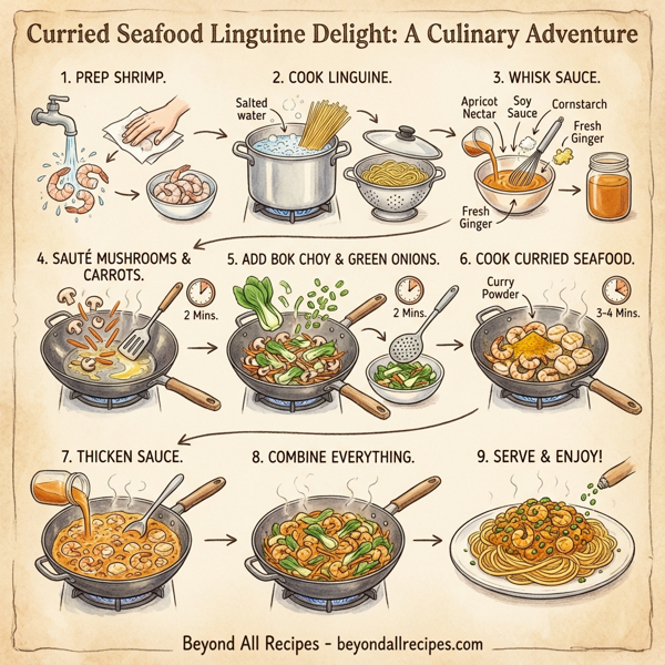 Curried Seafood Linguine Delight instructions