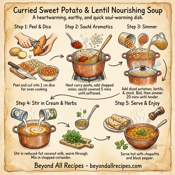 Curried Sweet Potato & Lentil Nourishing Soup instructions