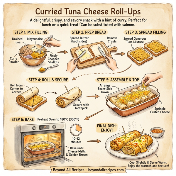 Curried Tuna Cheese Roll-Ups instructions
