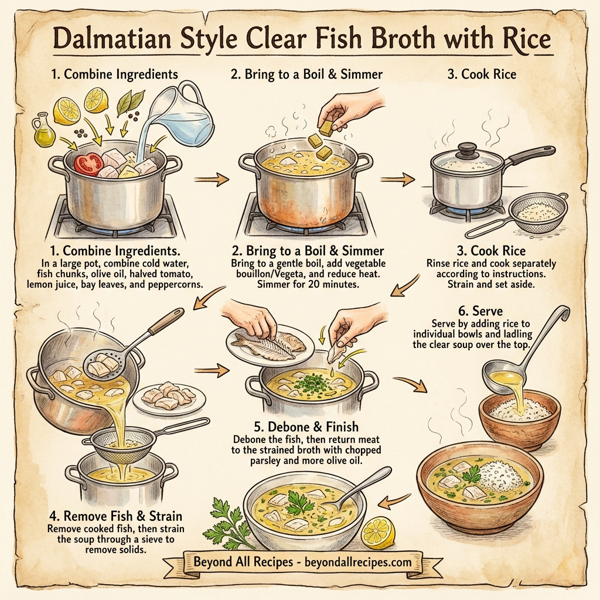 Dalmatian Style Clear Fish Broth with Rice instructions
