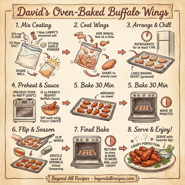 David's Oven-Baked Buffalo Wings instructions