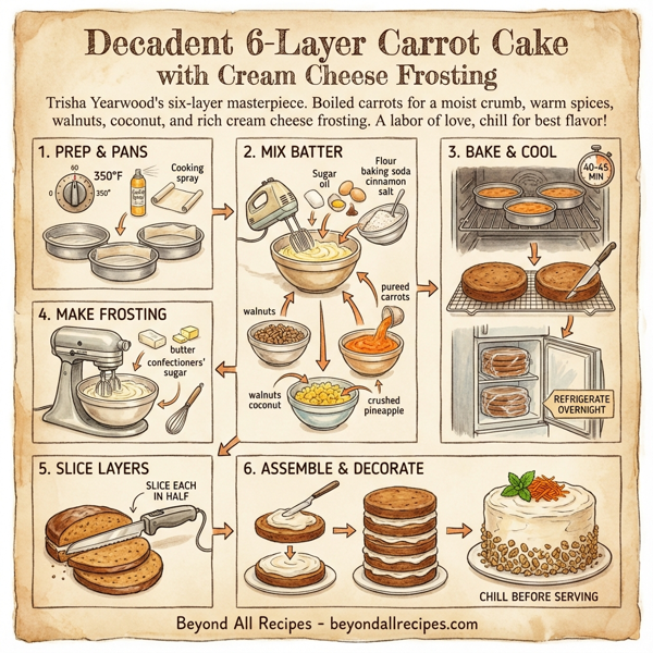 Decadent 6-Layer Carrot Cake with Cream Cheese Frosting instructions