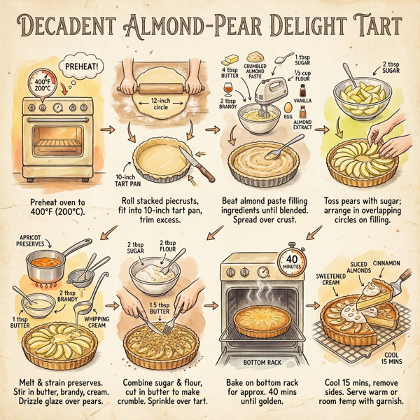 Decadent Almond-Pear Delight Tart instructions