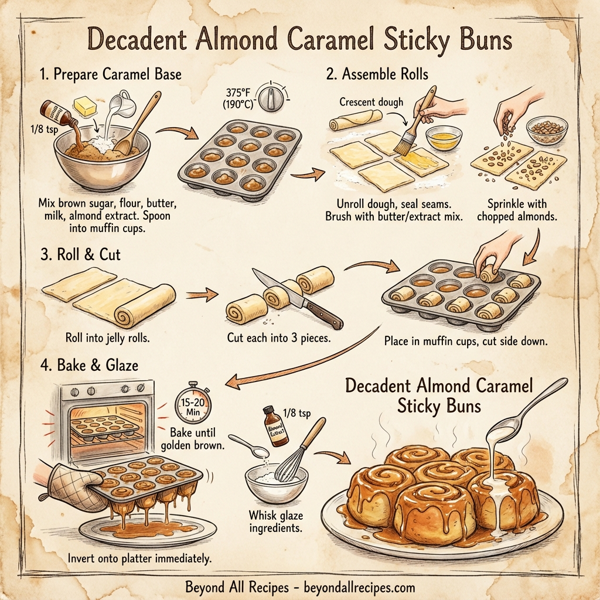 Decadent Almond Caramel Sticky Buns instructions
