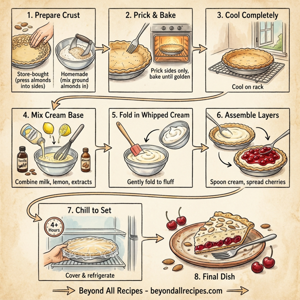 Decadent Almond Cherry Cream Pie instructions
