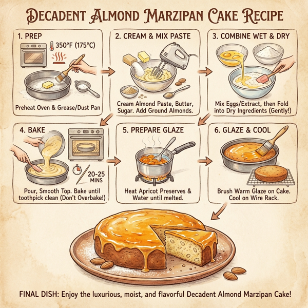 Decadent Almond Marzipan Cake instructions