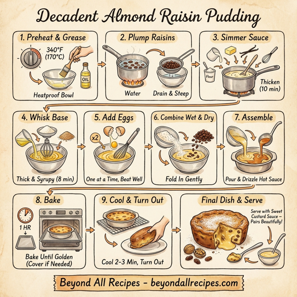 Decadent Almond Raisin Pudding instructions