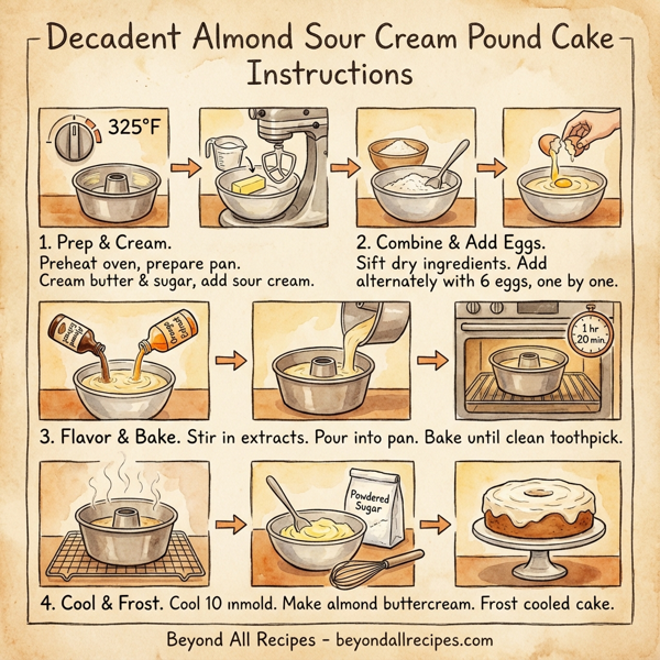 Decadent Almond Sour Cream Pound Cake instructions