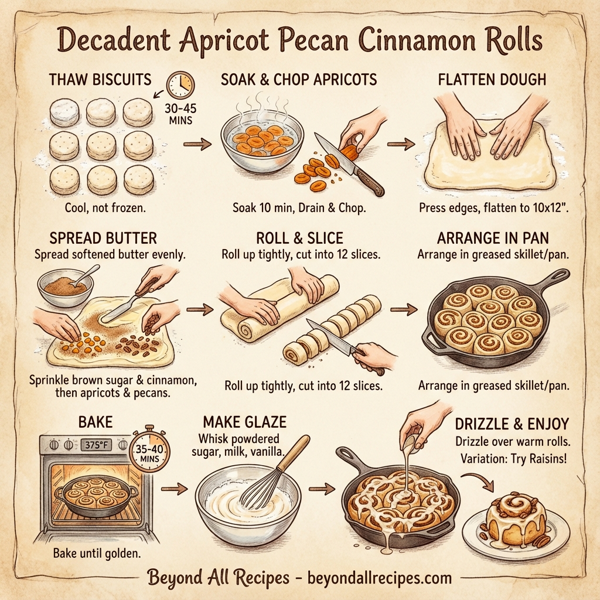 Decadent Apricot Pecan Cinnamon Rolls instructions
