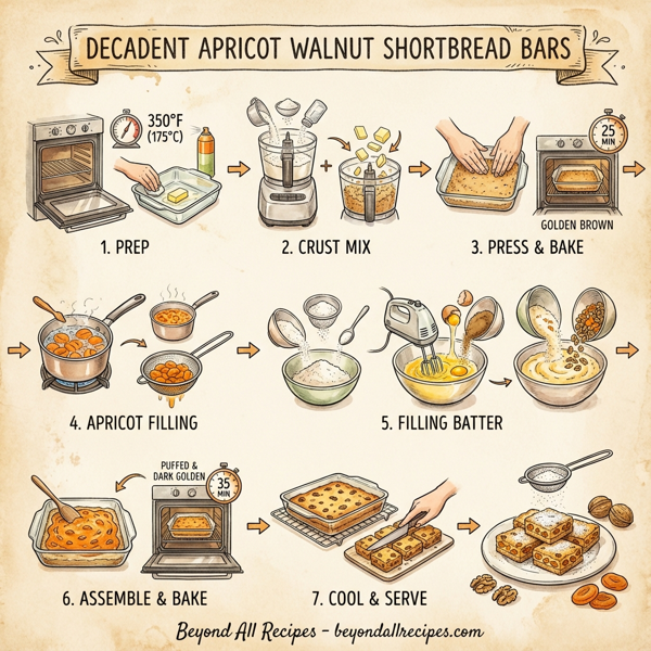 Decadent Apricot Walnut Shortbread Bars instructions