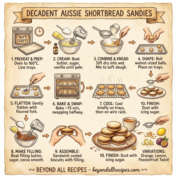 Decadent Aussie Shortbread Sandies instructions