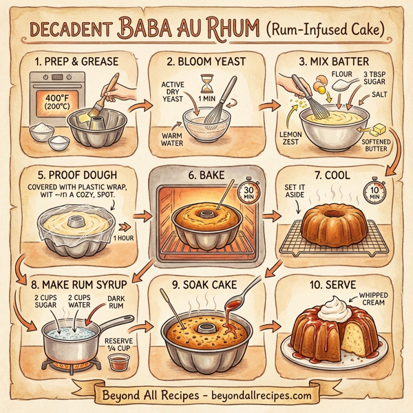 Decadent Baba Au Rhum (Rum-Infused Cake) instructions