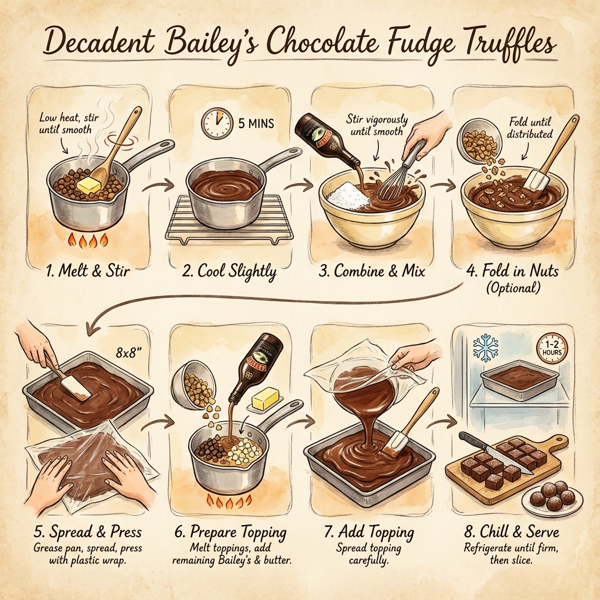 Decadent Bailey's Chocolate Fudge Truffles instructions