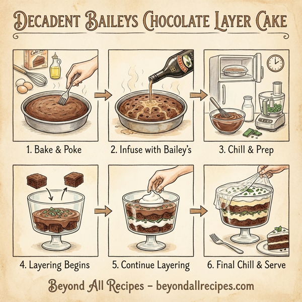 Decadent Baileys Chocolate Layer Cake instructions