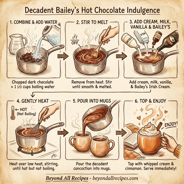 Decadent Bailey's Hot Chocolate Indulgence instructions
