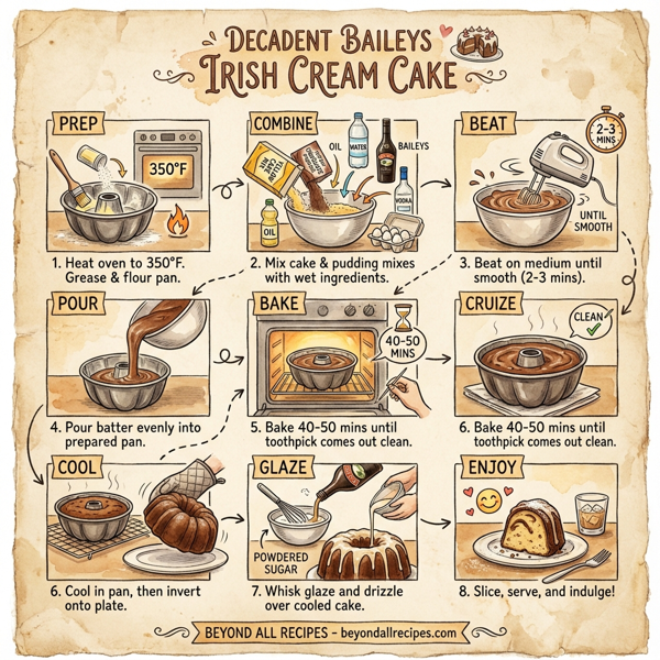 Decadent Baileys Irish Cream Cake instructions