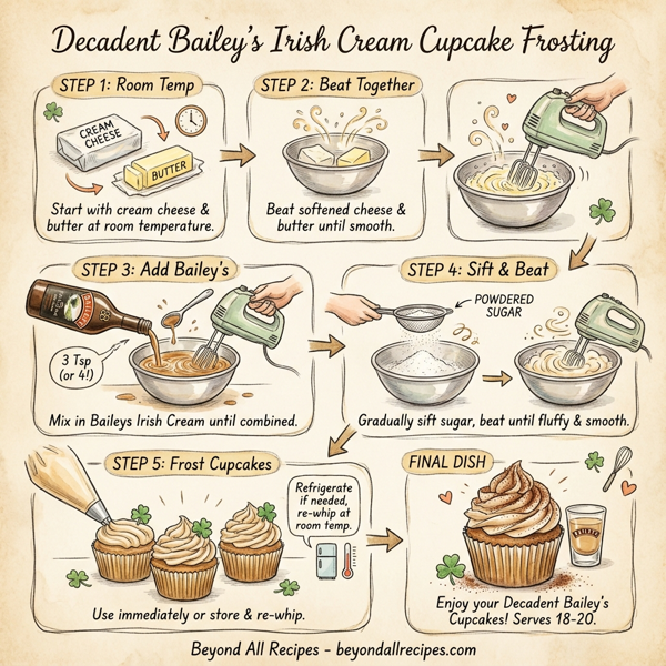 Decadent Bailey's Irish Cream Cupcake Frosting instructions