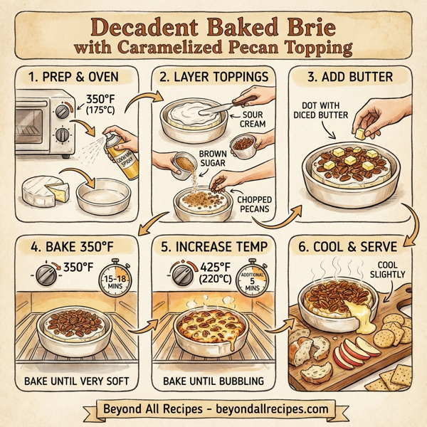 Decadent Baked Brie with Caramelized Pecan Topping instructions