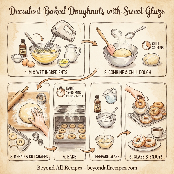 Decadent Baked Doughnuts with Sweet Glaze instructions