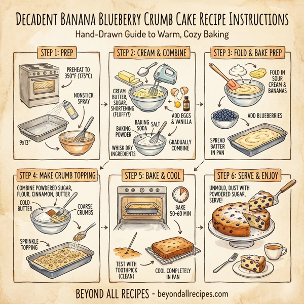 Decadent Banana Blueberry Crumb Cake instructions