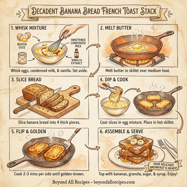 Decadent Banana Bread French Toast Stack instructions
