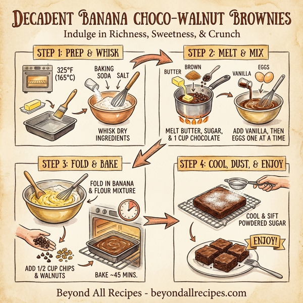 Decadent Banana Choco-Walnut Brownies instructions