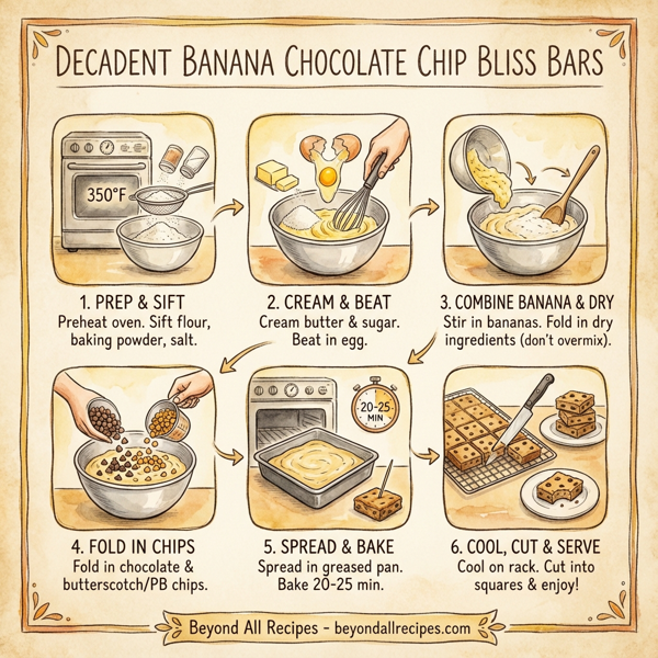 Decadent Banana Chocolate Chip Bliss Bars instructions