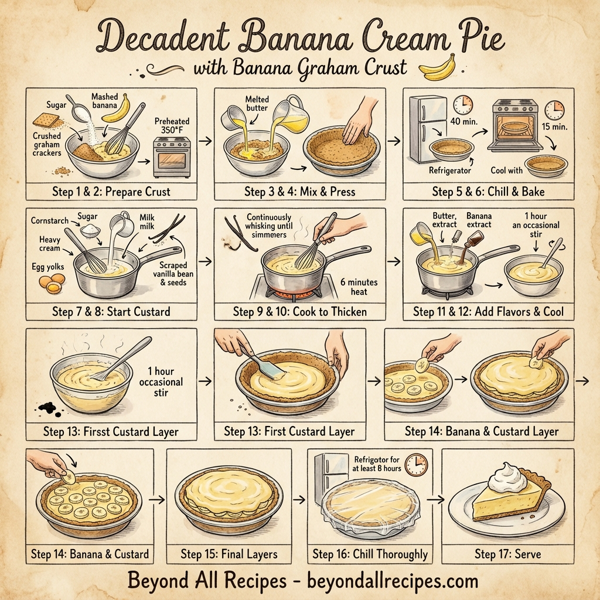 Decadent Banana Cream Pie with Banana Graham Crust instructions