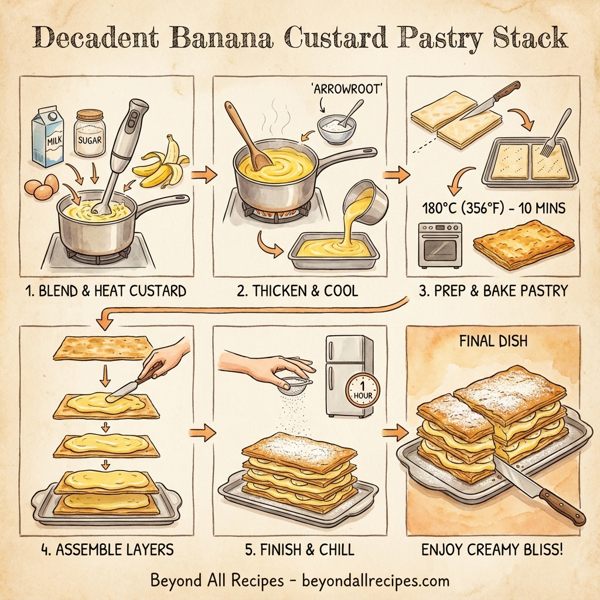 Decadent Banana Custard Pastry Stack instructions