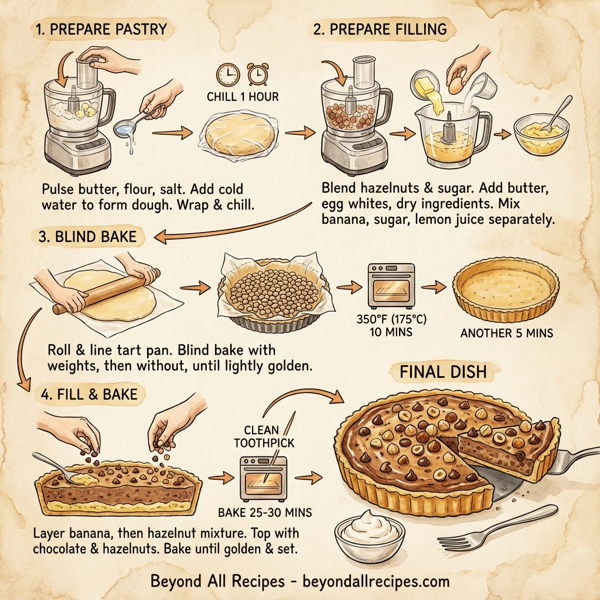 Decadent Banana Hazelnut Chocolate Tart instructions
