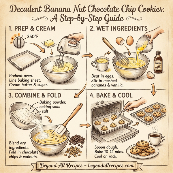 Decadent Banana Nut Chocolate Chip Cookies instructions