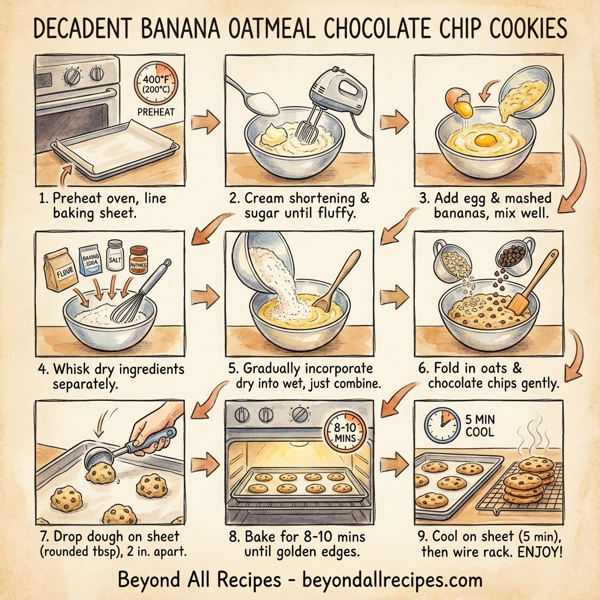 Decadent Banana Oatmeal Chocolate Chip Cookies instructions