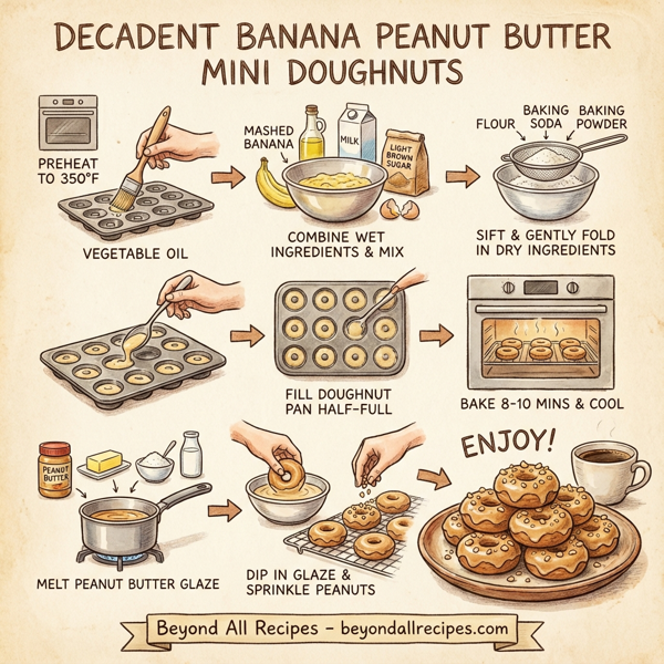 Decadent Banana Peanut Butter Mini Doughnuts instructions