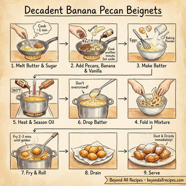 Decadent Banana Pecan Beignets instructions