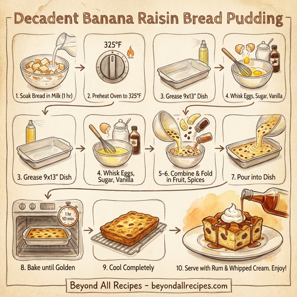 Decadent Banana Raisin Bread Pudding instructions