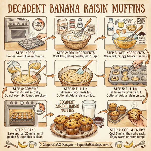 Decadent Banana Raisin Muffins instructions