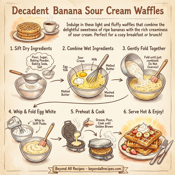 Decadent Banana Sour Cream Waffles instructions