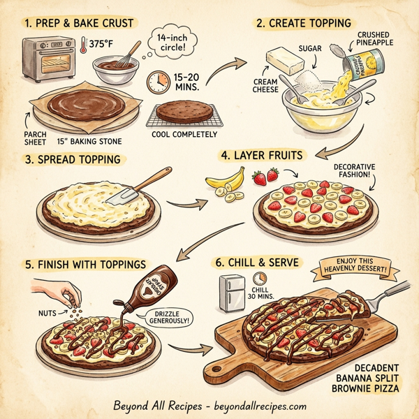 Decadent Banana Split Brownie Pizza instructions